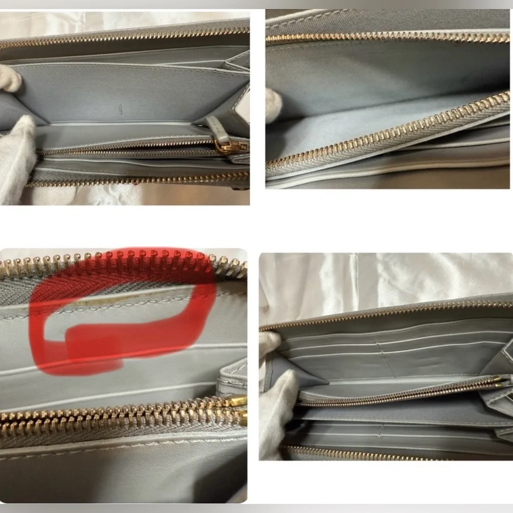 Fendi Gray Wallet with Multicolor Studs